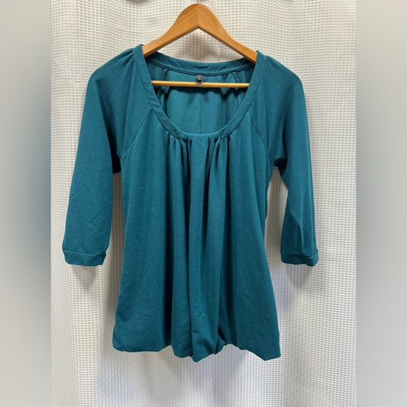 Denver Hayes Teal 3/4 length Sleeve Women's Top - Picture 2 of 12